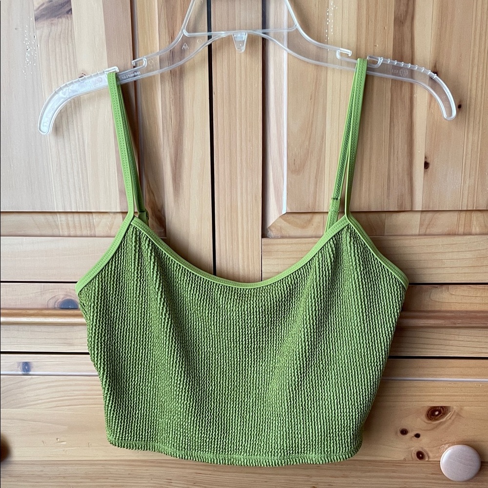 NWOT Good American  Green Textured stretchy Camisole